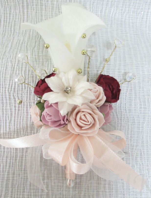 Ivory Real Touch Calla lily Corsage